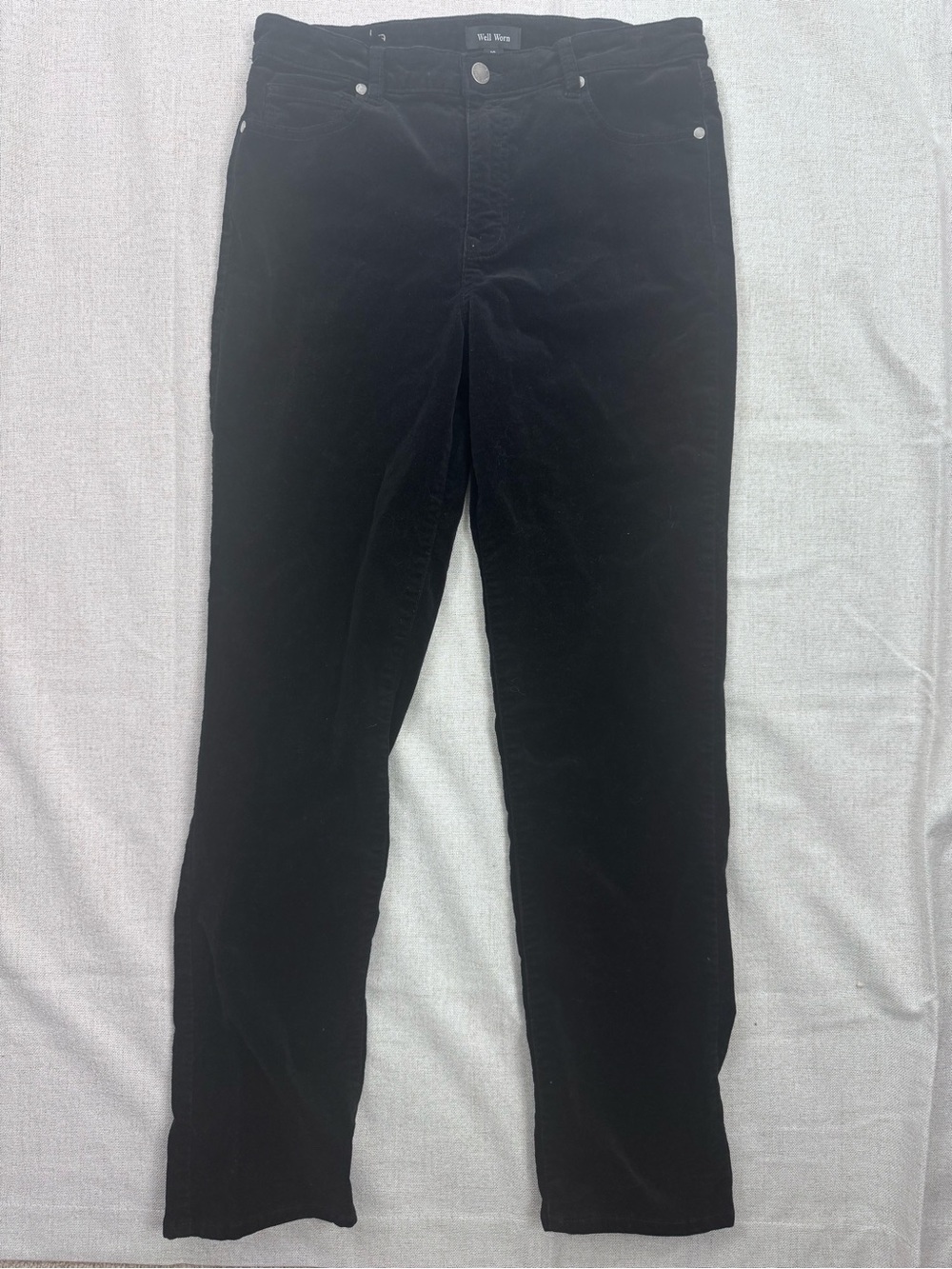 Well Worn Black Straight-Leg Corduroy Pants